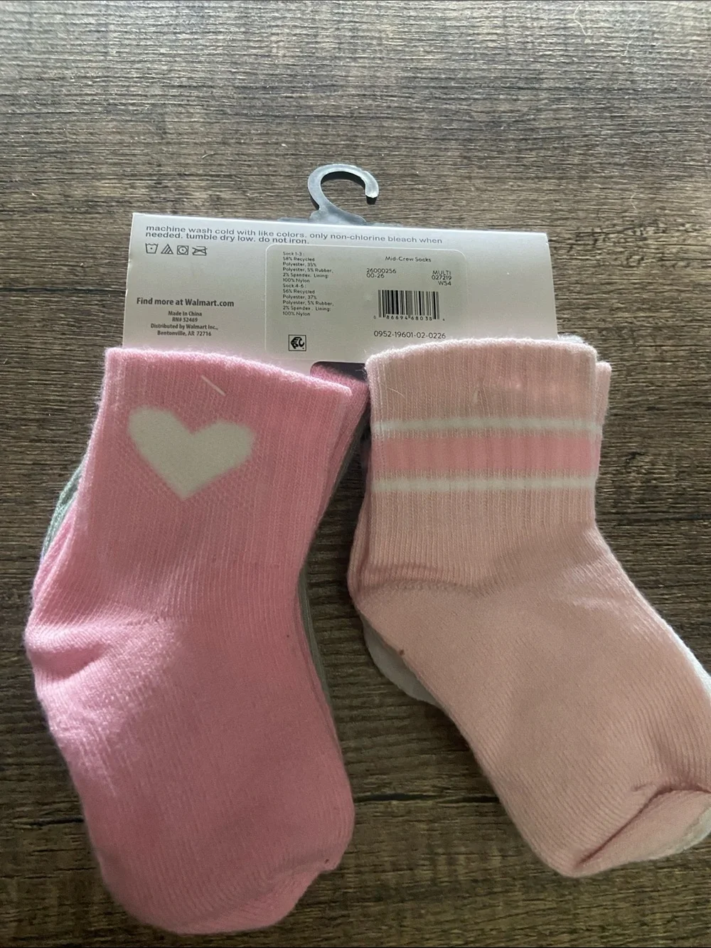 wonder nation Toddler Mid-Crew Socks in White & Lavender - 6 Pack